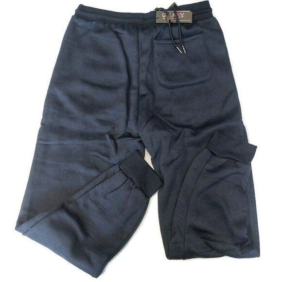 Galaxy By Harvic Fleece Jogger Pants Mens Medium Regular Fit Navy Blue - Picture 4 of 4